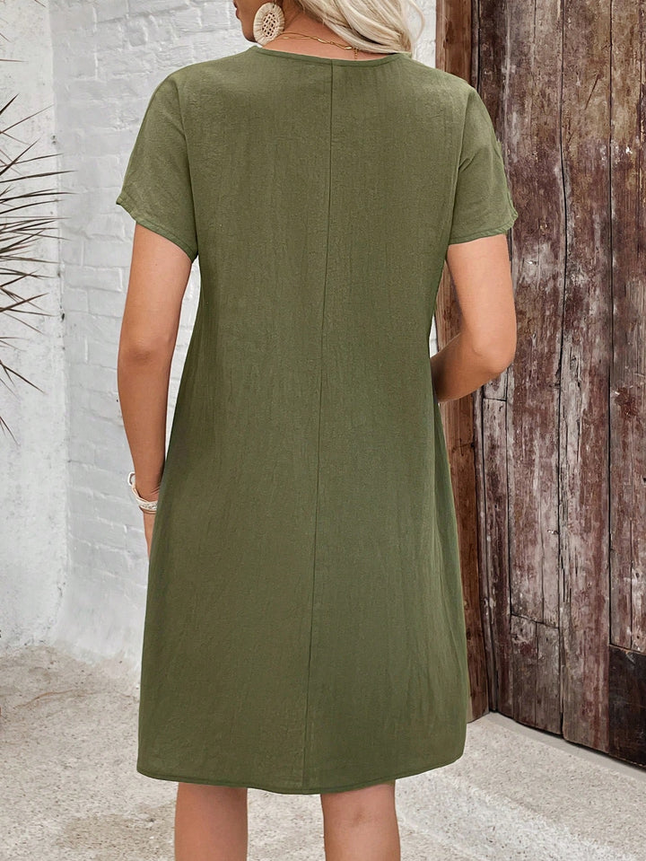 Shein mini ruha, khaki