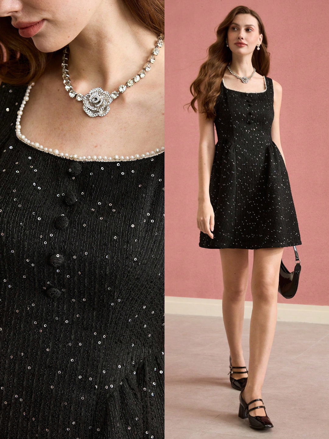 SHEIN mini ruha, fekete