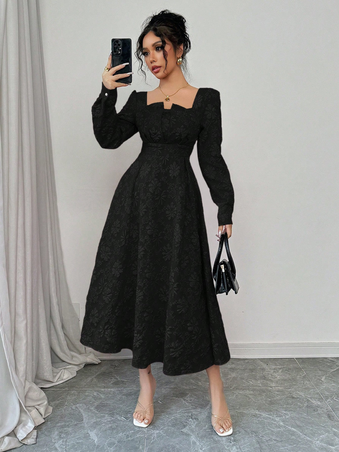Rochie midi SHEIN, negru