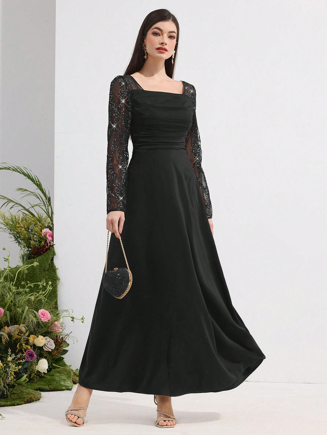 Rochie maxi SHEIN, negru