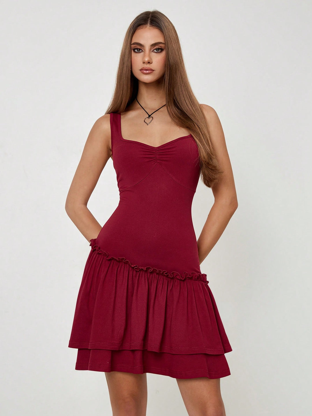 Rochie scurtă SHEIN, vișiniu