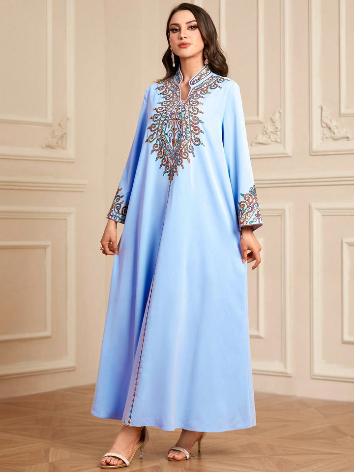 Set caftan și jalabiya SHEIN, albastru
