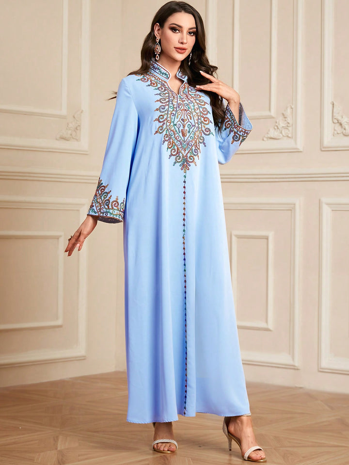 Set caftan și jalabiya SHEIN, albastru