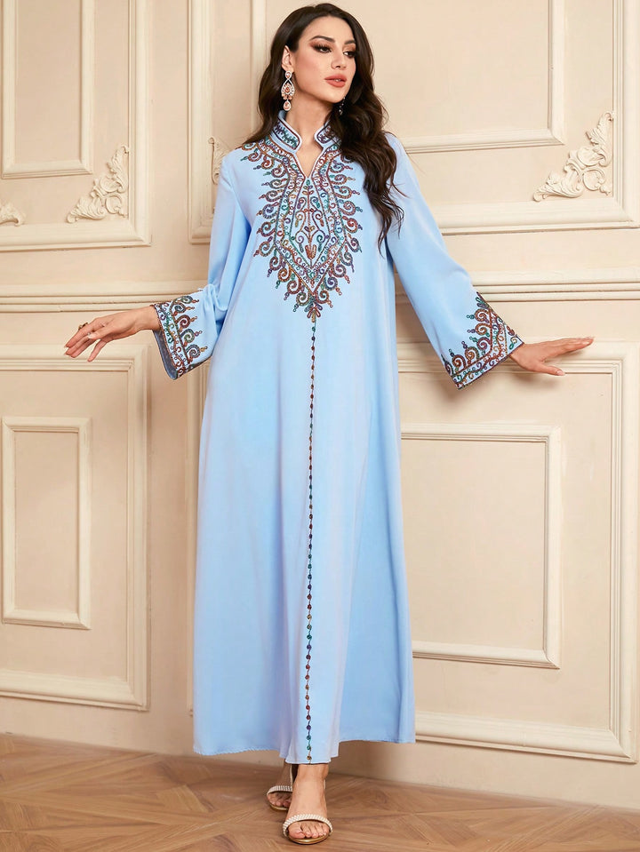 Set caftan și jalabiya SHEIN, albastru