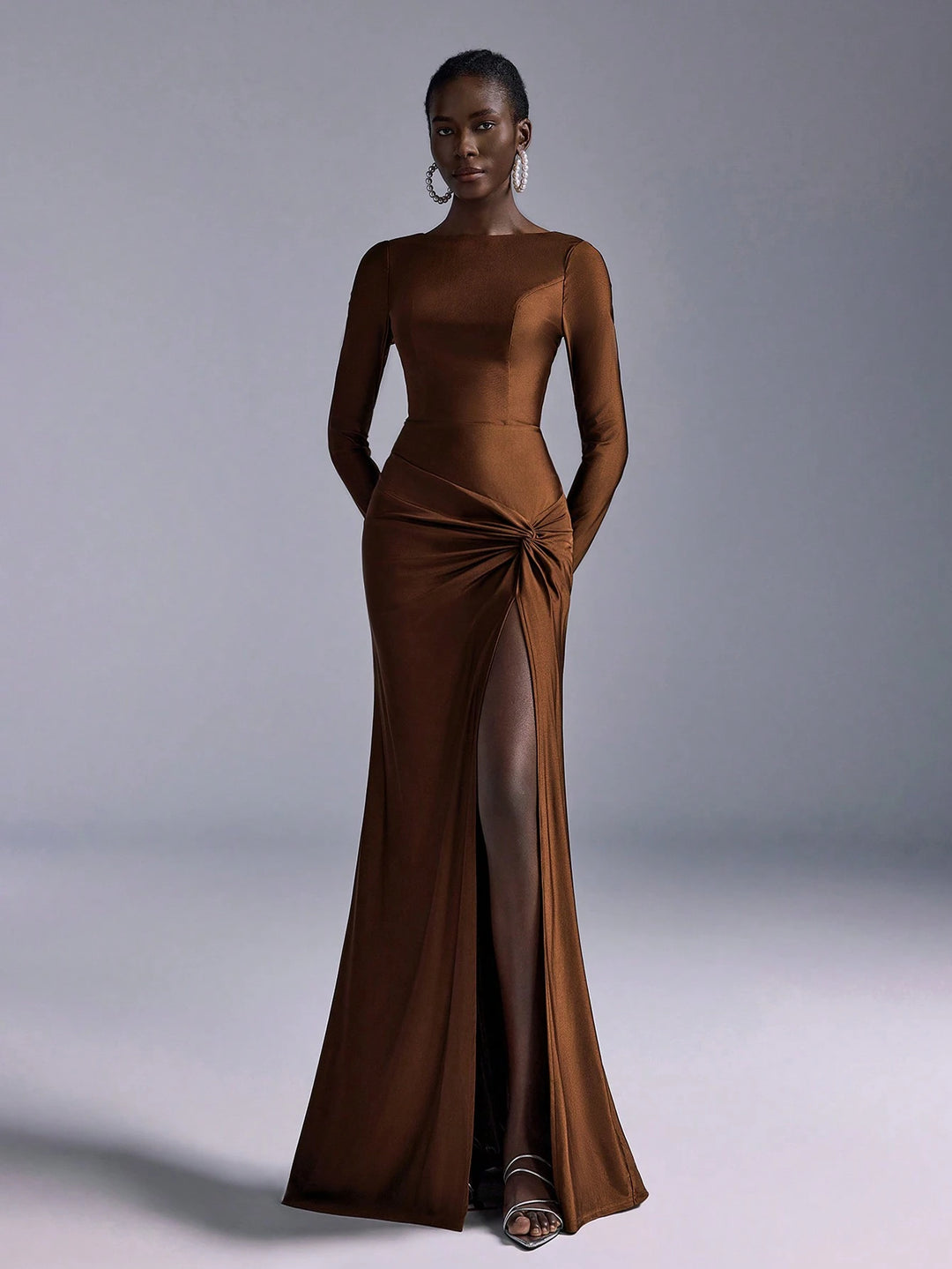 Rochie maxi SHEIN, maro