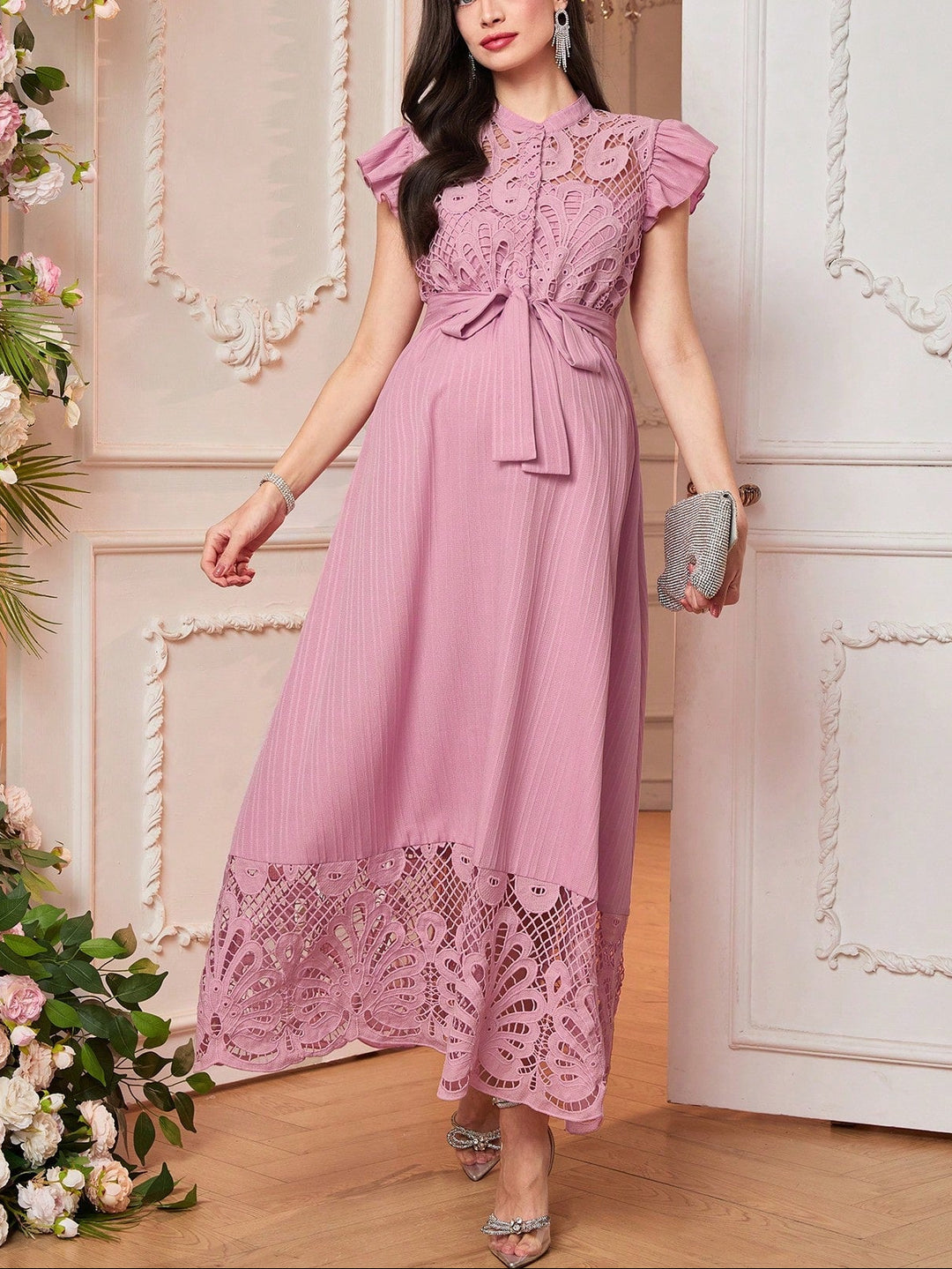 Rochie maxi SHEIN, roz