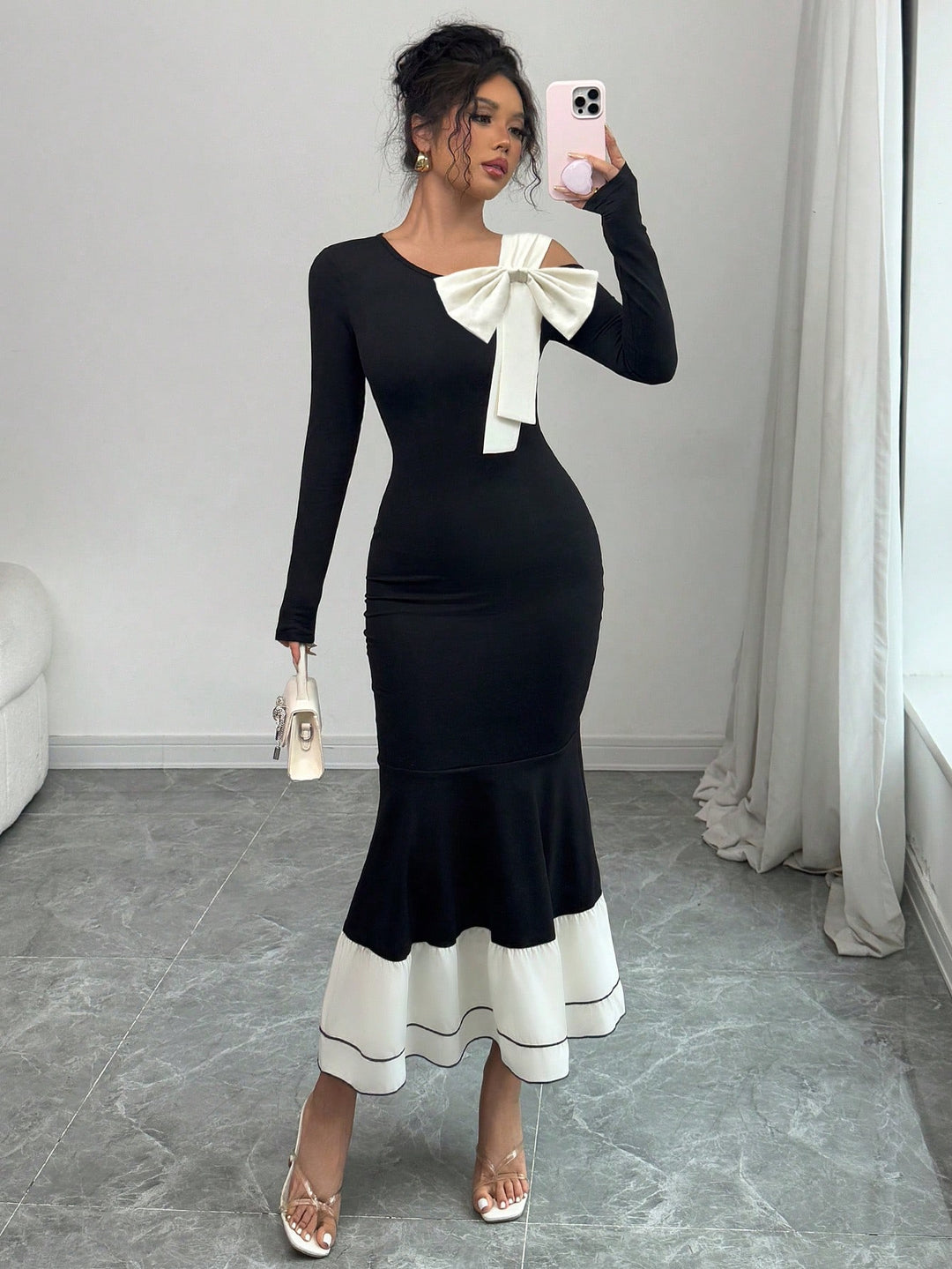 Rochie maxi SHEIN, portocaliu