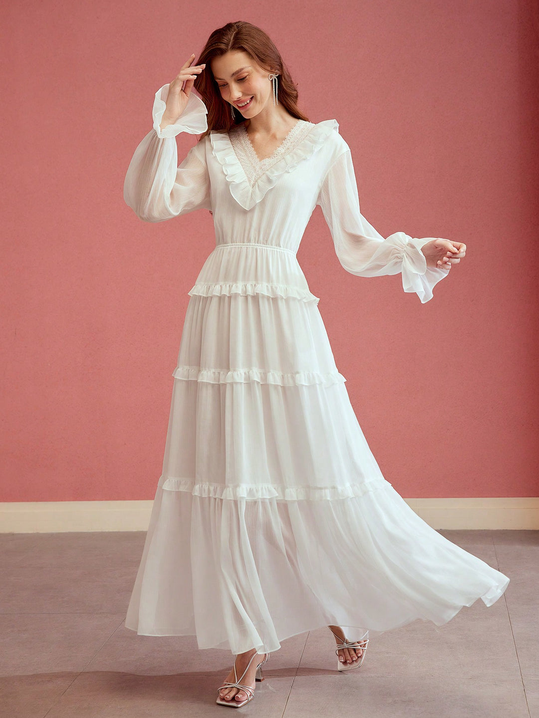 Rochie maxi SHEIN, alb