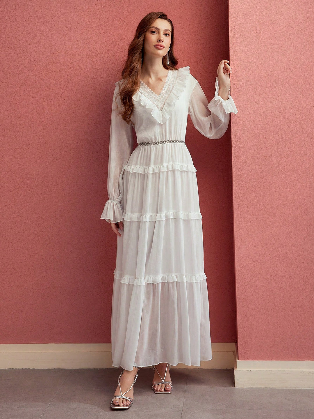 Rochie maxi SHEIN, alb