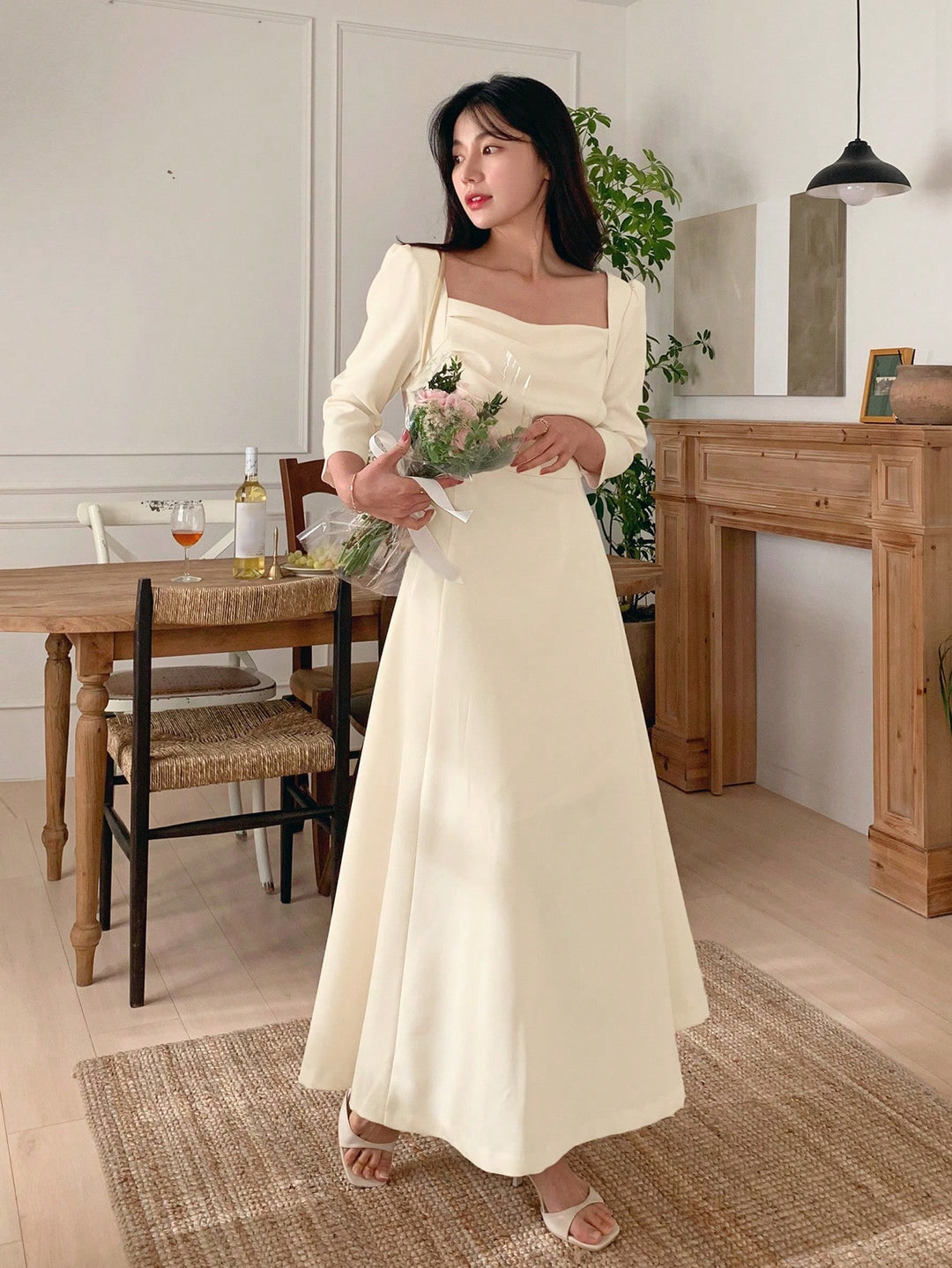 Rochie midi SHEIN, portocaliu