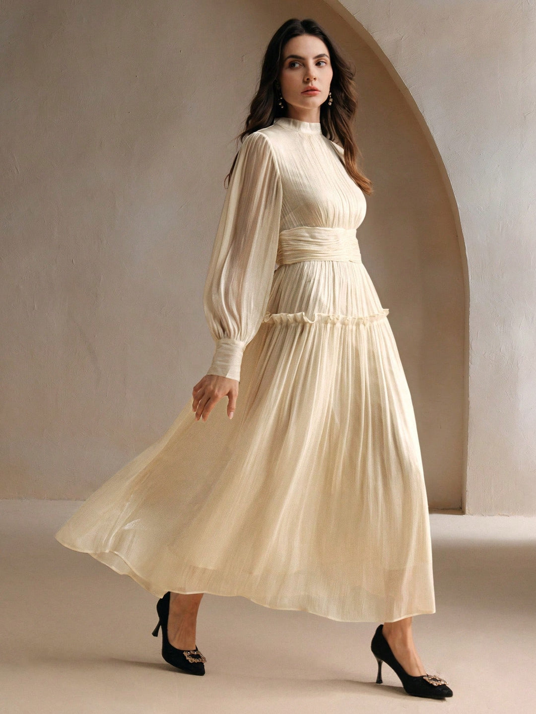 Rochie maxi SHEIN, bej