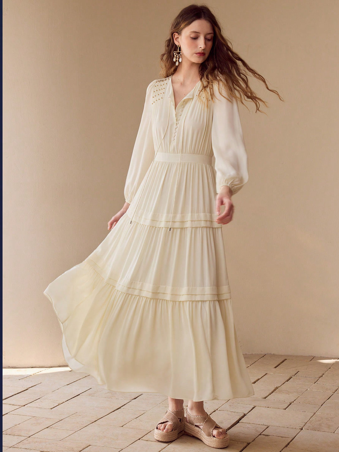 Rochie maxi SHEIN, bej
