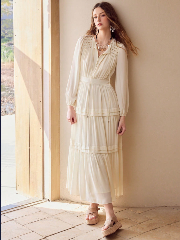 Rochie maxi SHEIN, bej