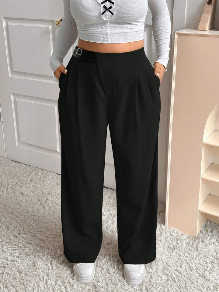 Pantalon de costum SHEIN, negru