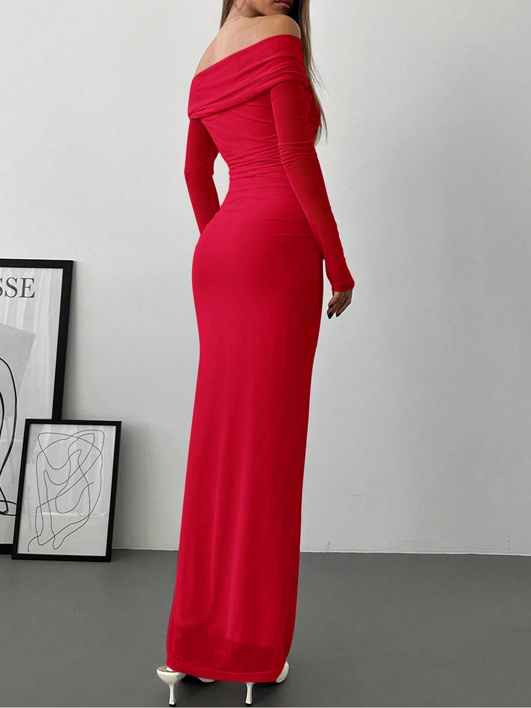 SHEIN maxi ruha, piros