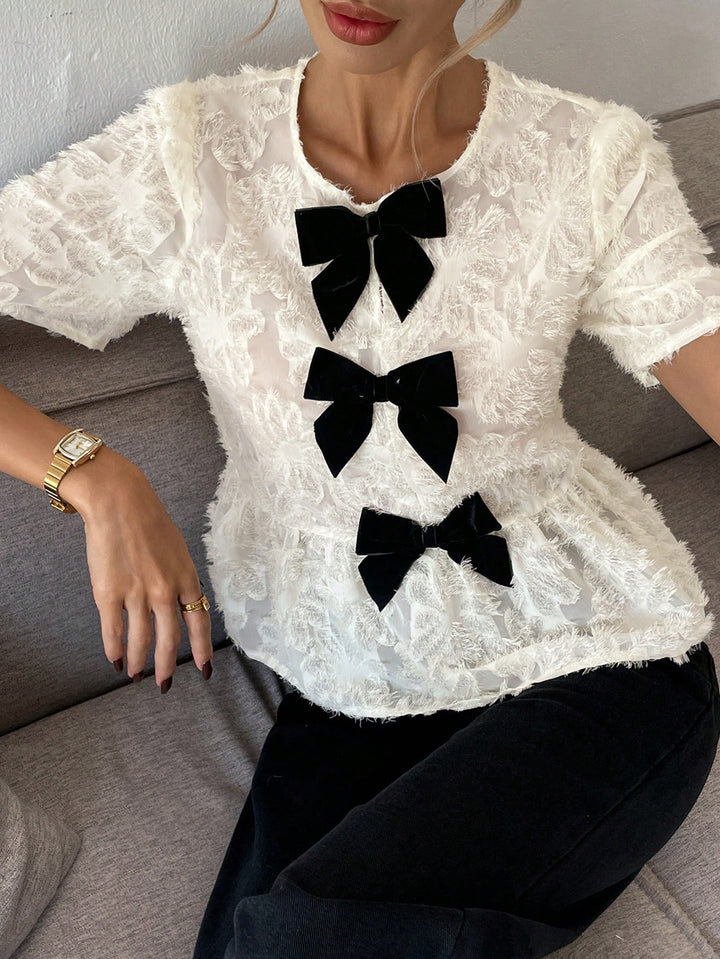 Bluza cu volane SHEIN, portocaliu