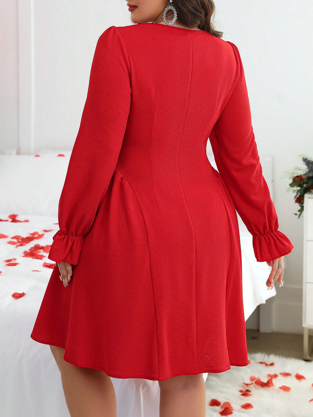 Rochie mini Shein Curve+, roșu