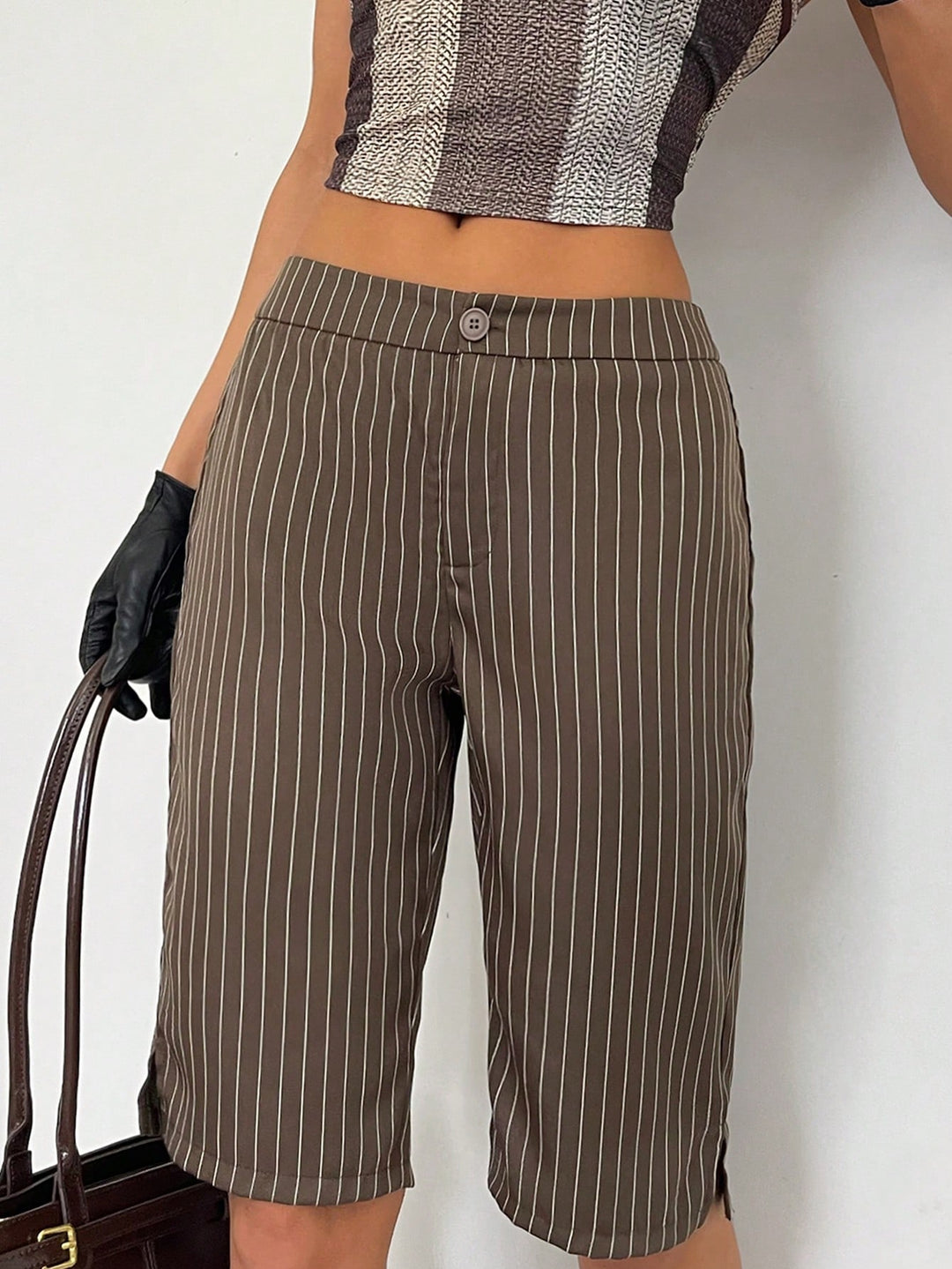 Pantaloni scurți SHEIN, maro