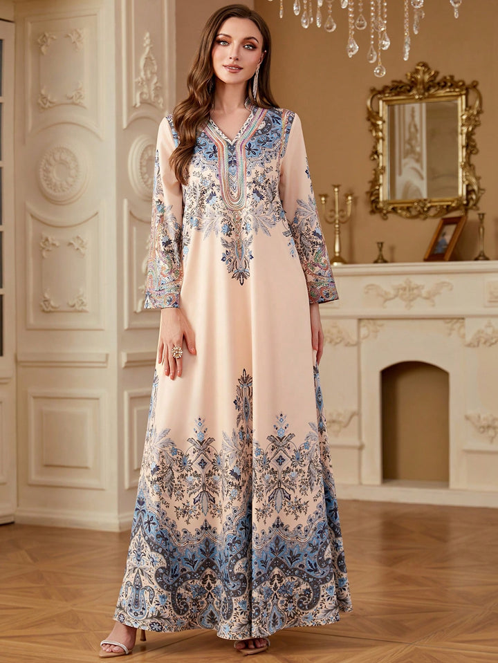 Set caftan și jalabiya SHEIN, roz