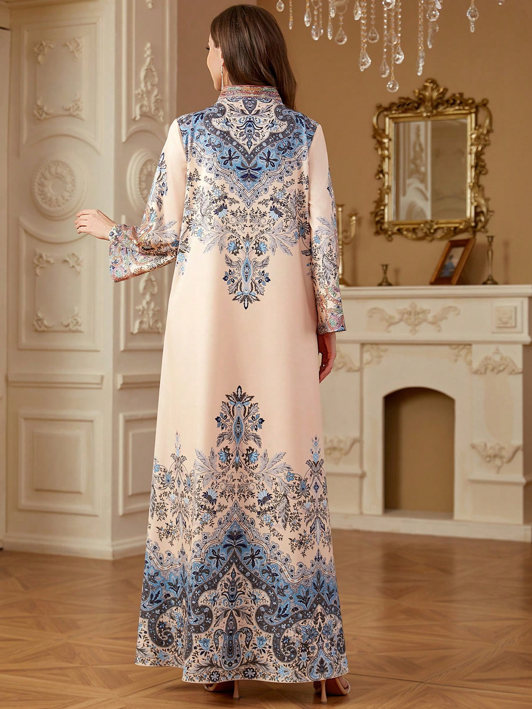 Set caftan și jalabiya SHEIN, roz