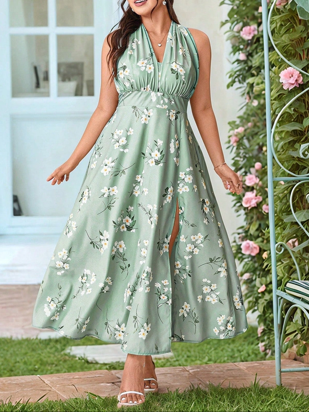 SHEIN maxi ruha, zöld