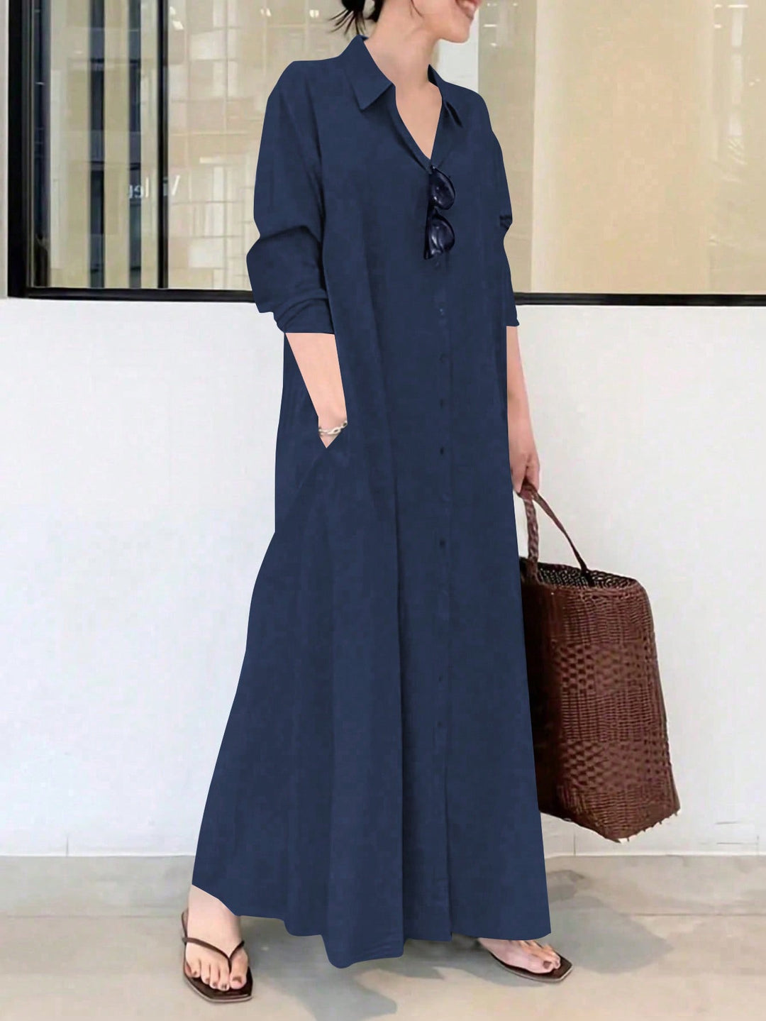 SHEIN maxi ruha, kék