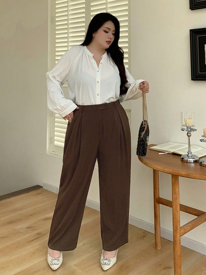 Pantaloni SHEIN, maro