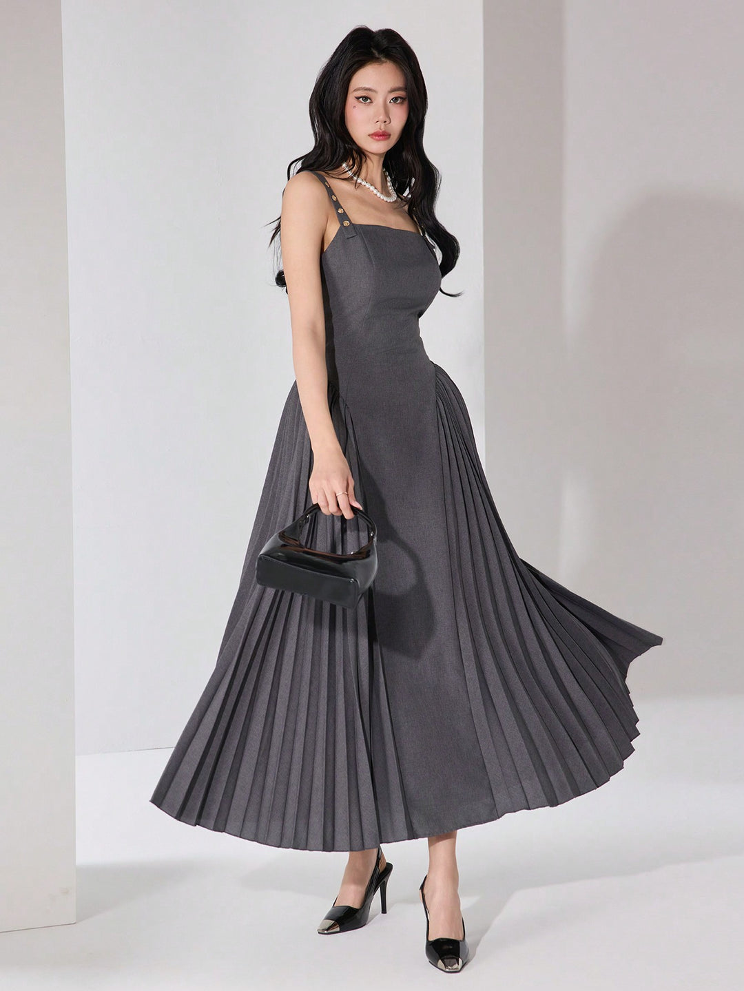 SHEIN maxi ruha, szürke