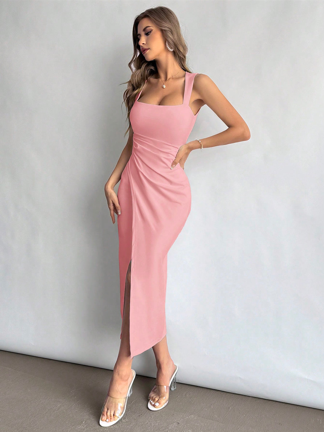 Rochie midi SHEIN, roz