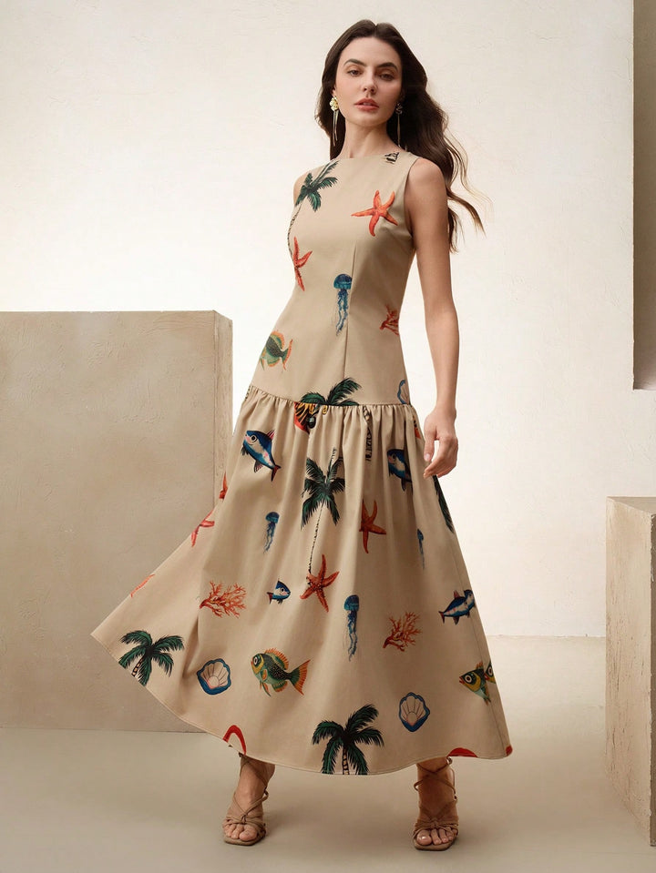 Rochie maxi SHEIN, bej