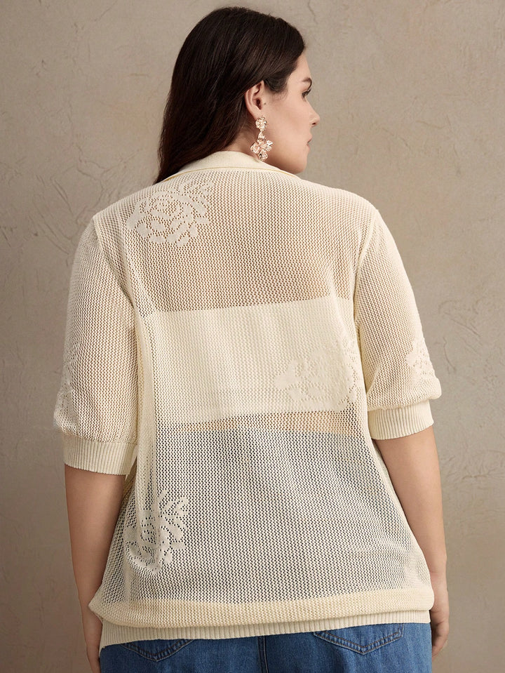 Tricou Shein Curve+, crem