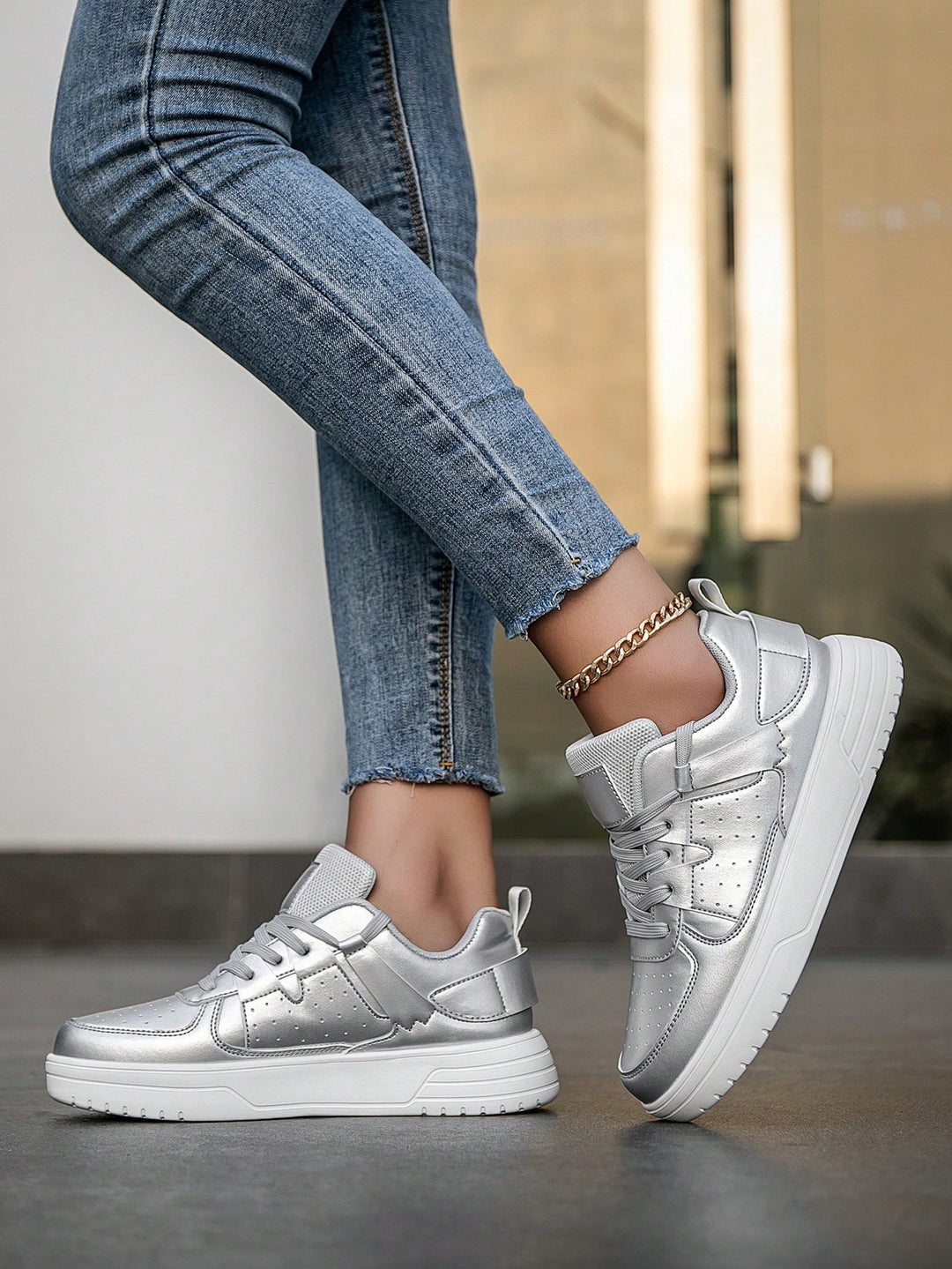 Pantofi sport SHEIN, argintiu