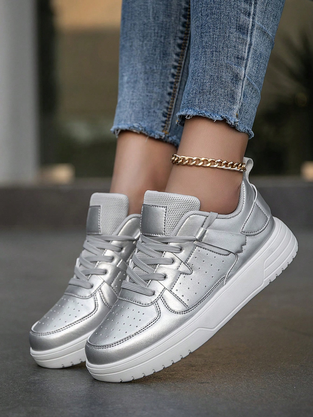 Pantofi sport SHEIN, argintiu