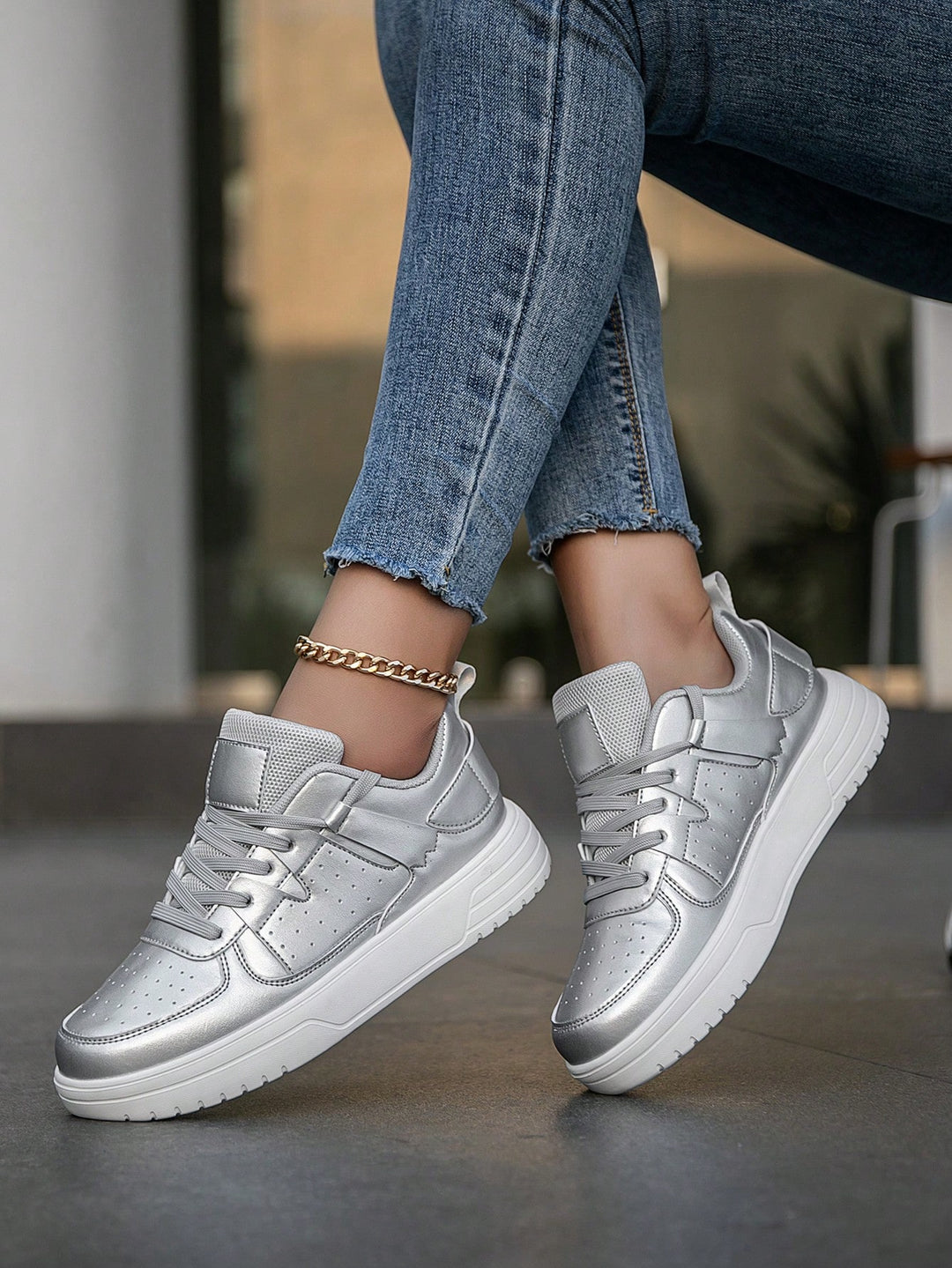 Pantofi sport SHEIN, argintiu
