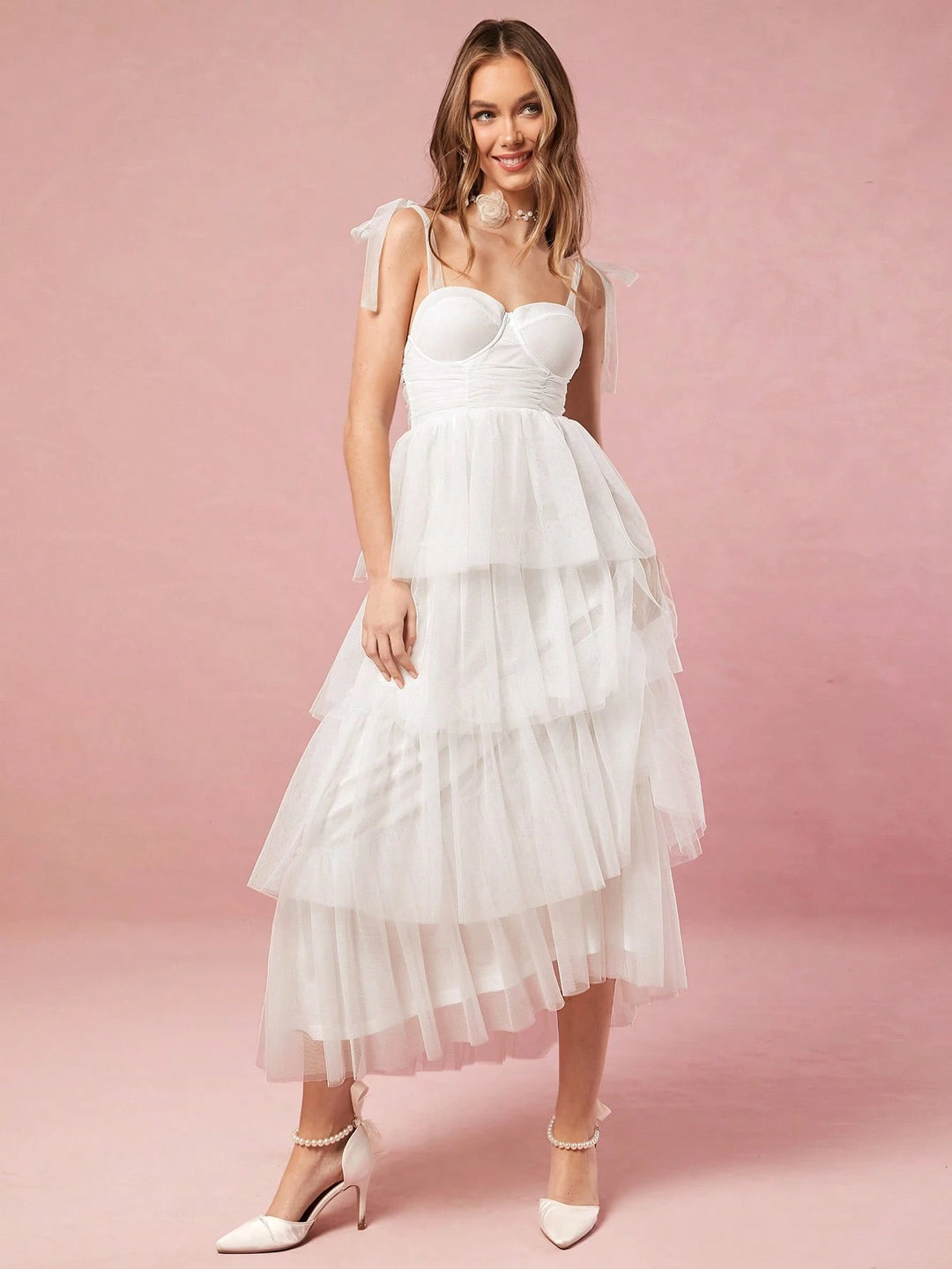 Rochie midi SHEIN, alb