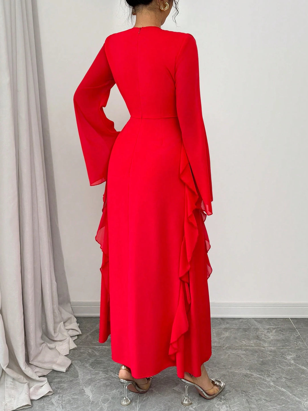 Shein maxi ruha, piros