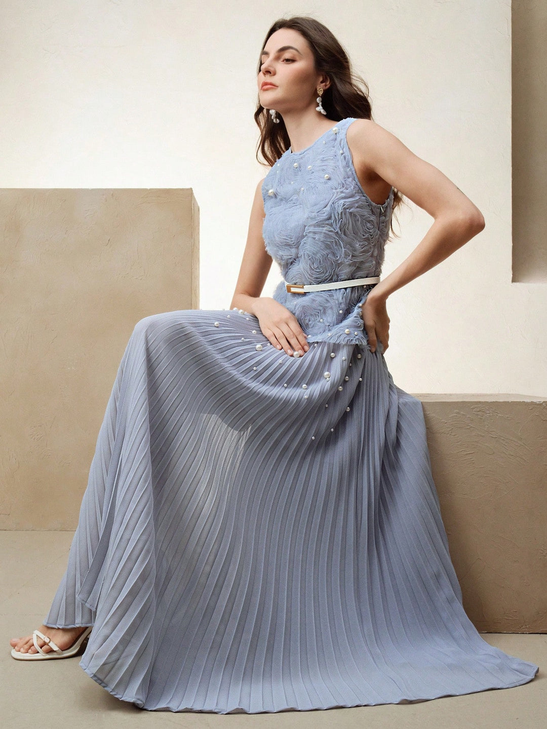 SHEIN maxi ruha, kék