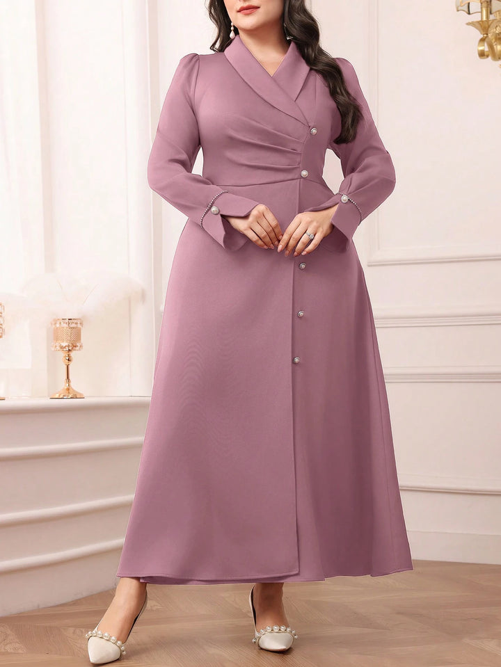 Rochie maxi Shein Curve+, roz