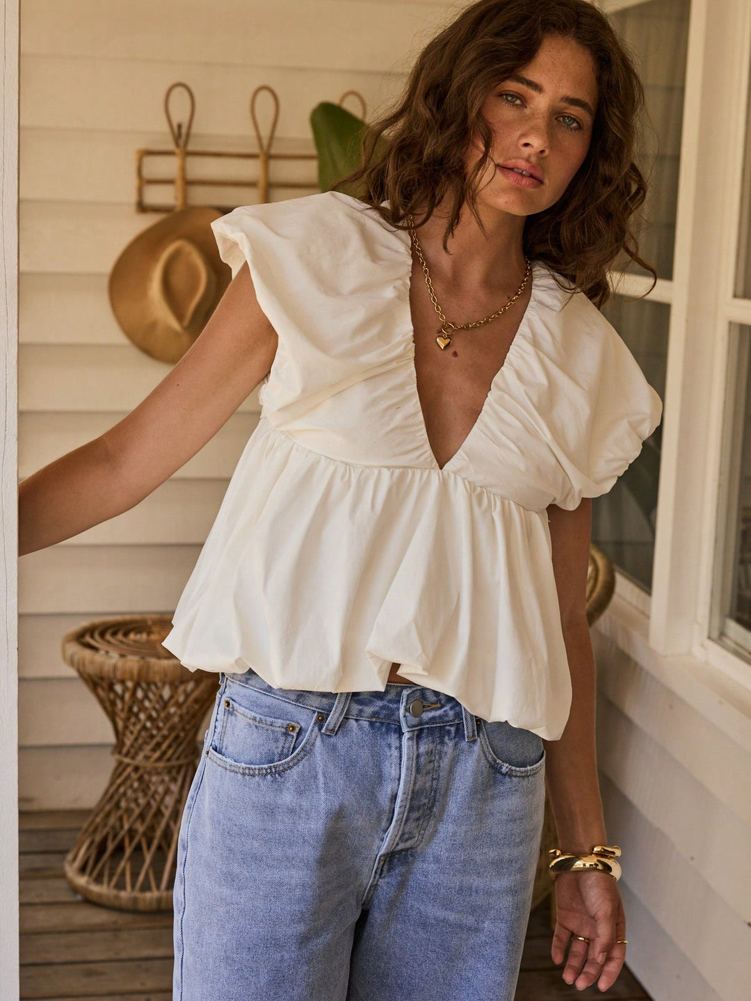 Top SHEIN, alb