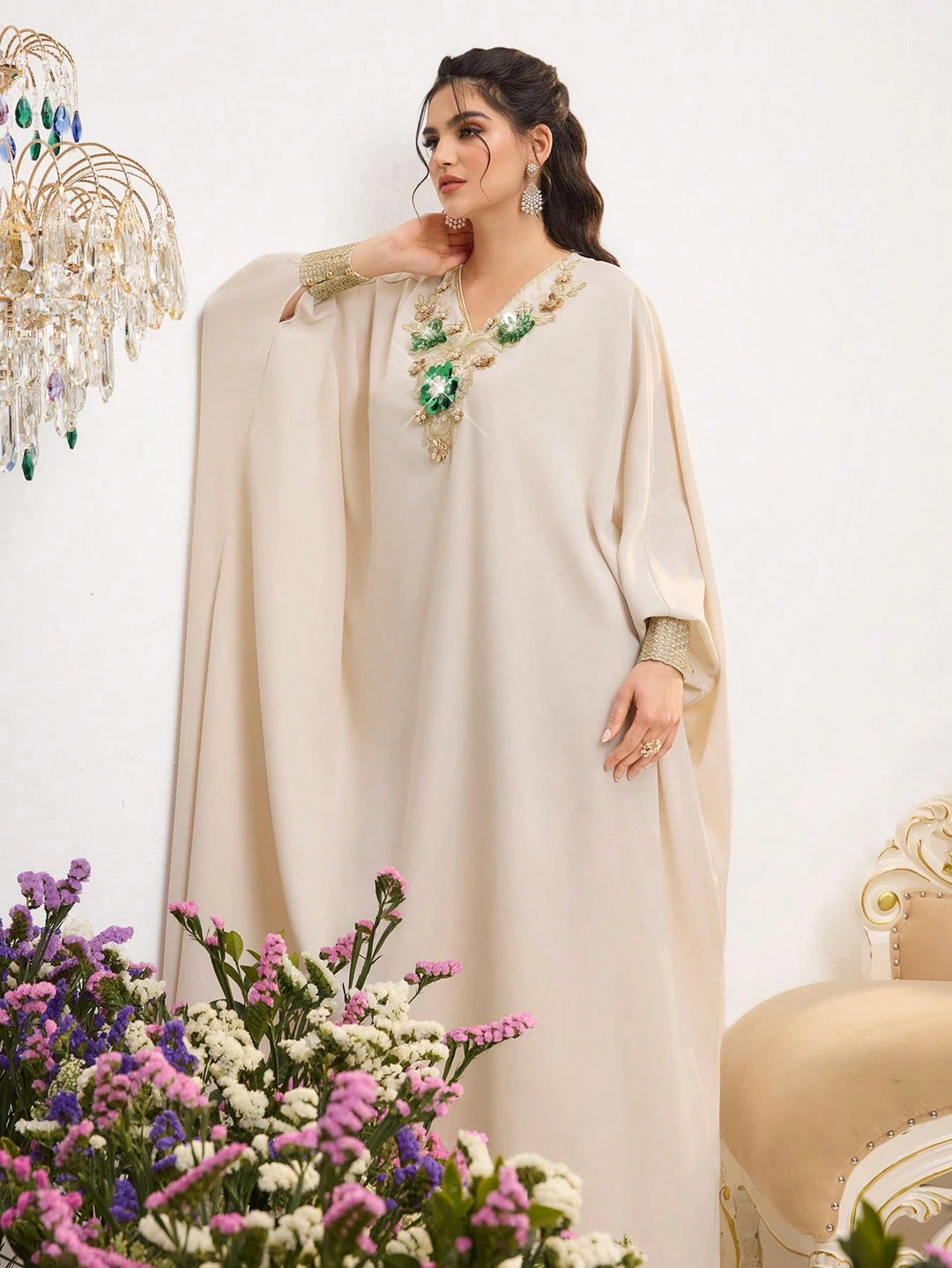 Rochie SHEIN maxi, crem