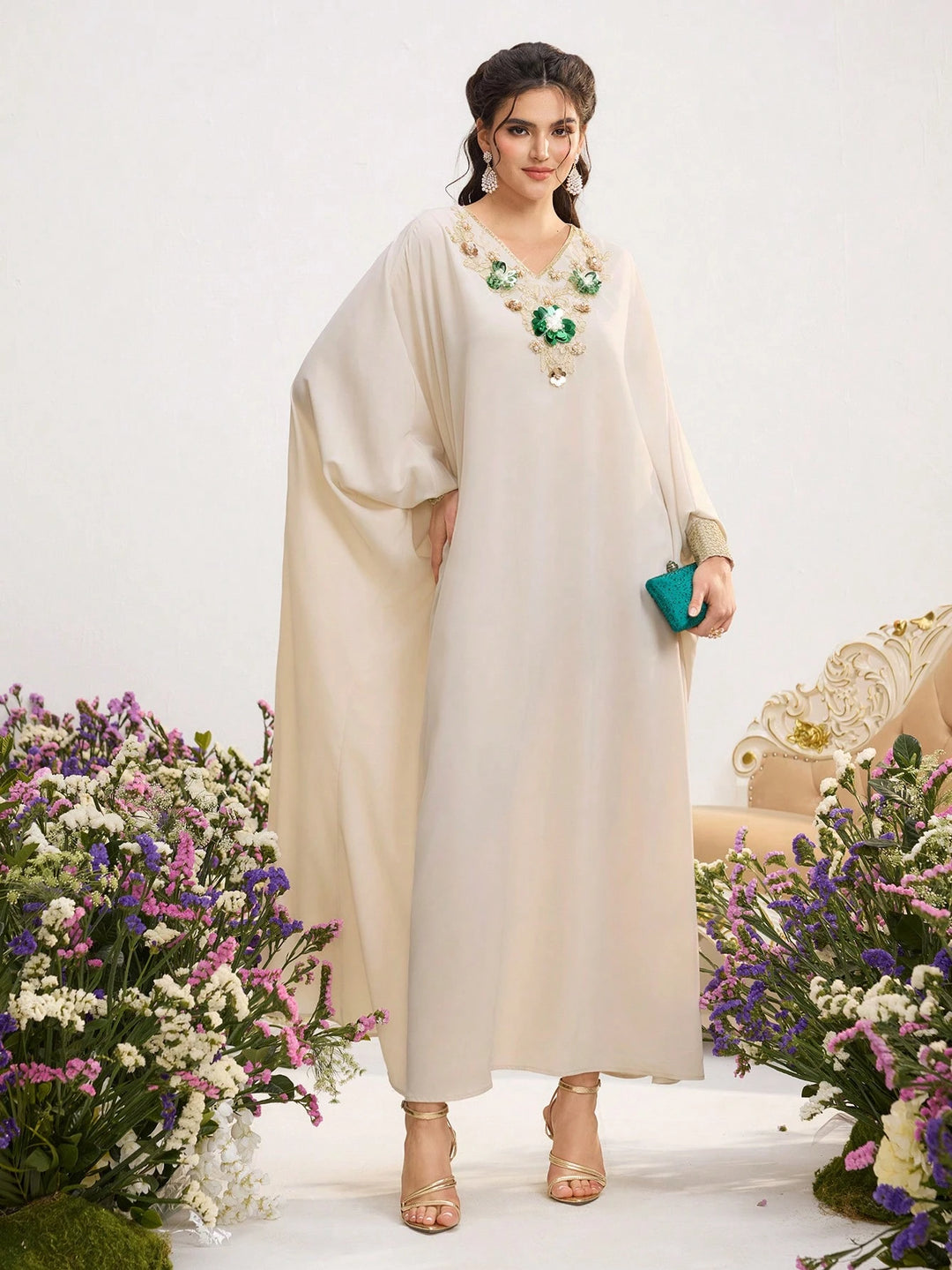 Rochie SHEIN maxi, crem