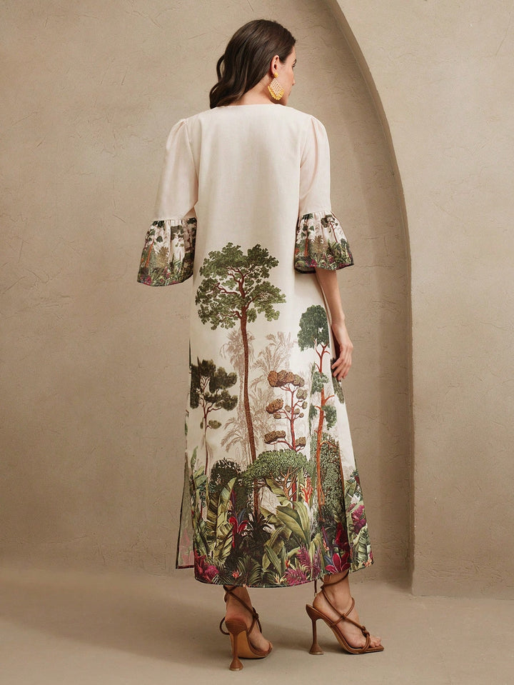 SHEIN maxi ruha, krém