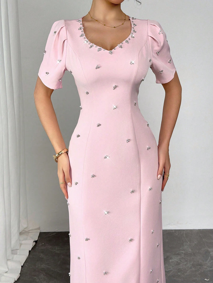 SHEIN maxi ruha, rózsaszín