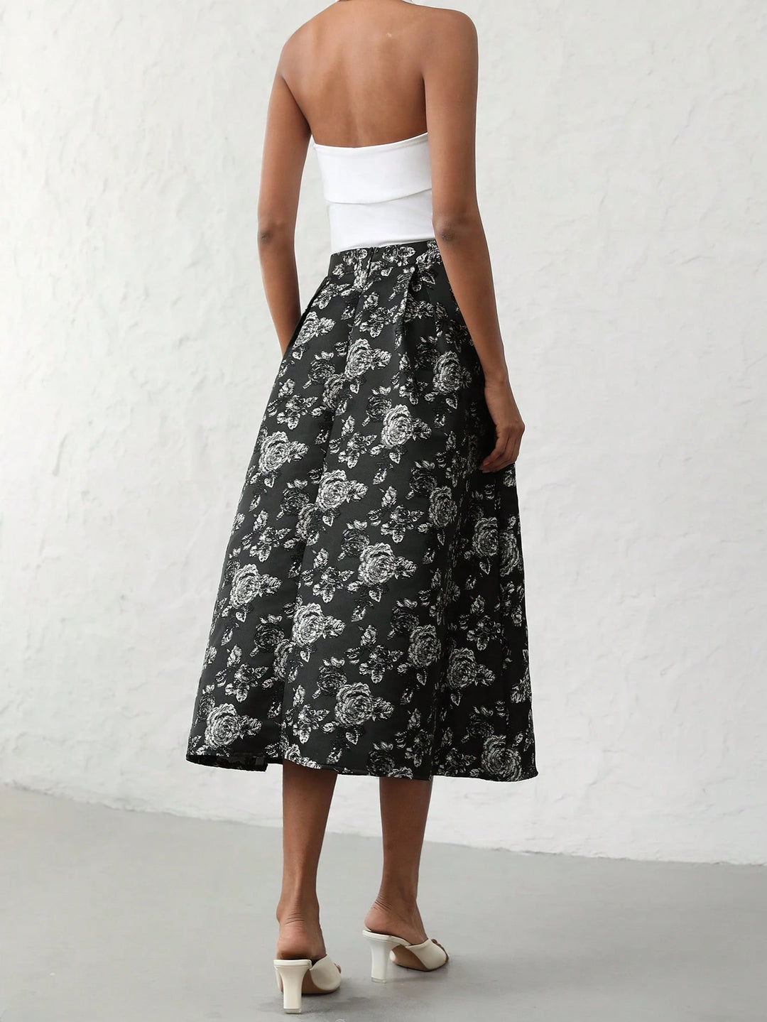 Fusta midi Shein, mix culori