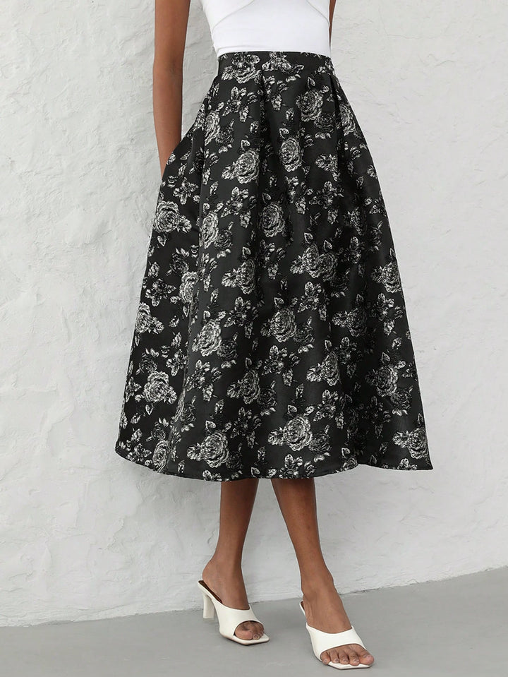 Fusta midi Shein, mix culori