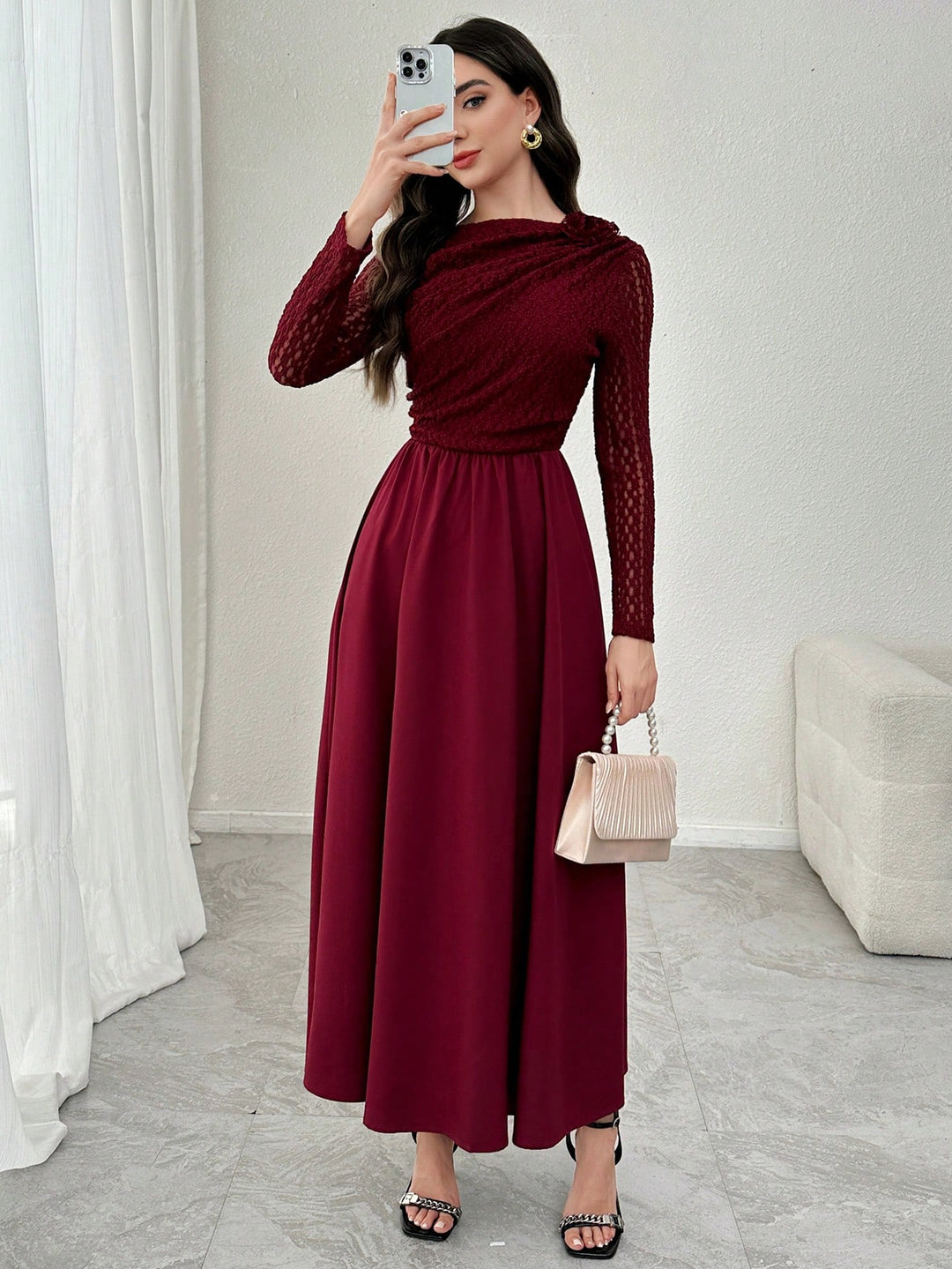 Rochie maxi SHEIN, vișiniu