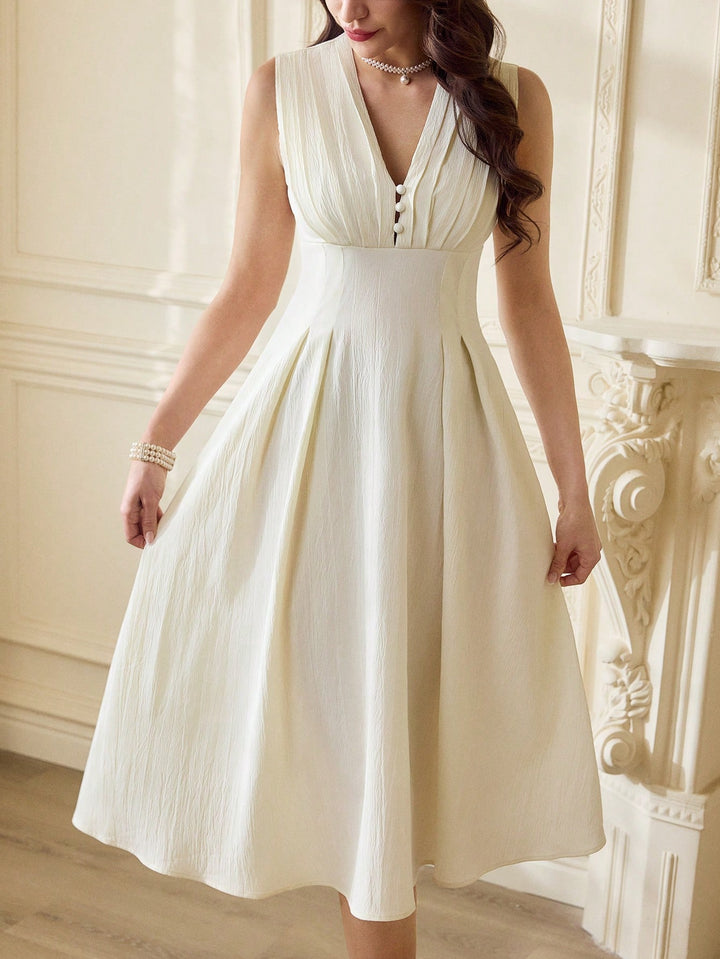 Rochie midi SHEIN, crem