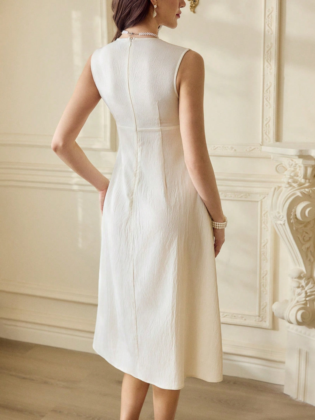 Rochie midi SHEIN, crem