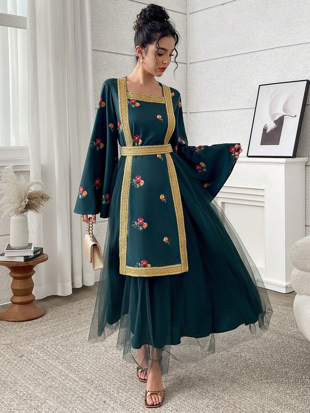 Rochie maxi SHEIN, verde