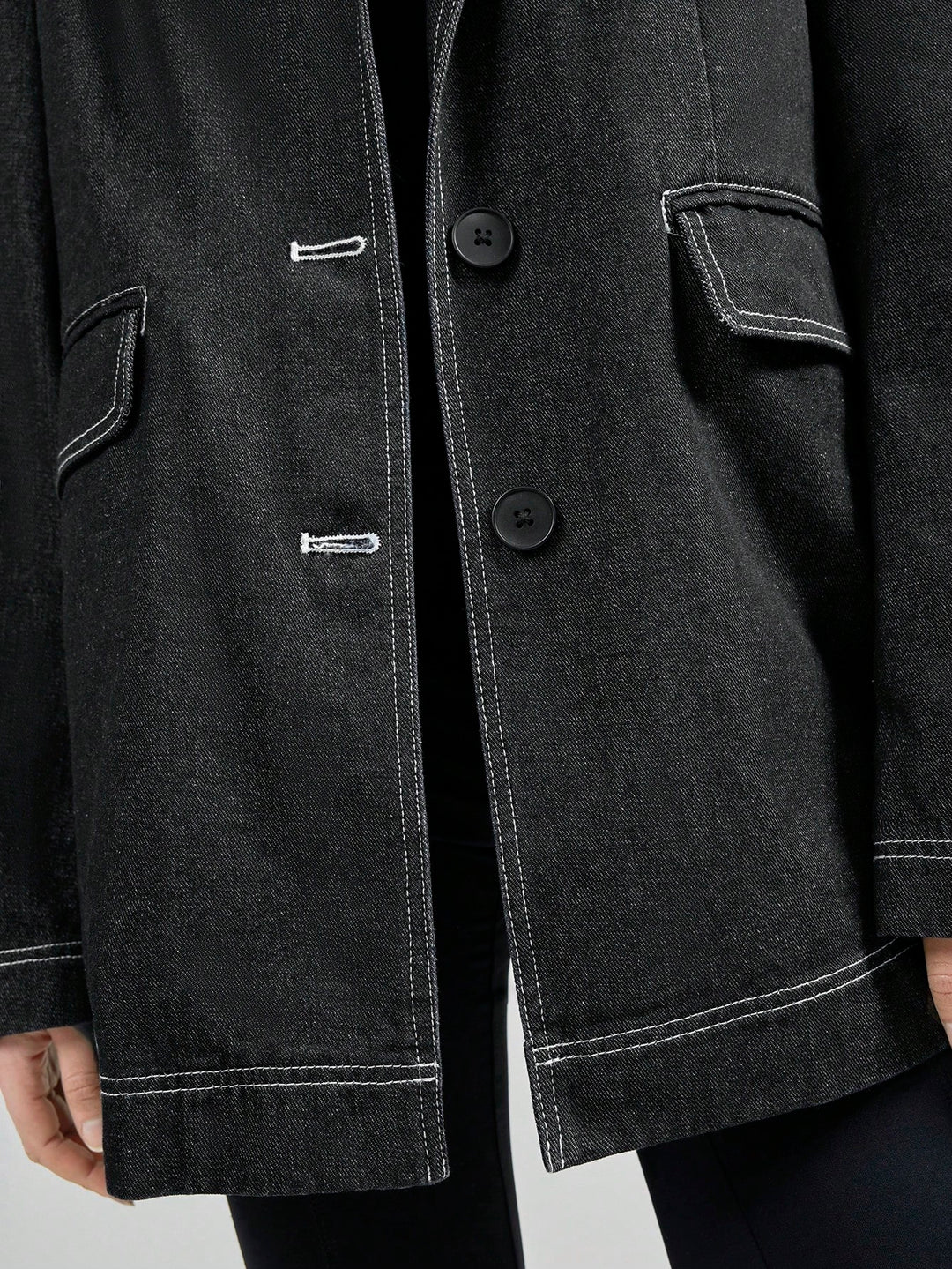 Jachetă denim casual SHEIN, albastru